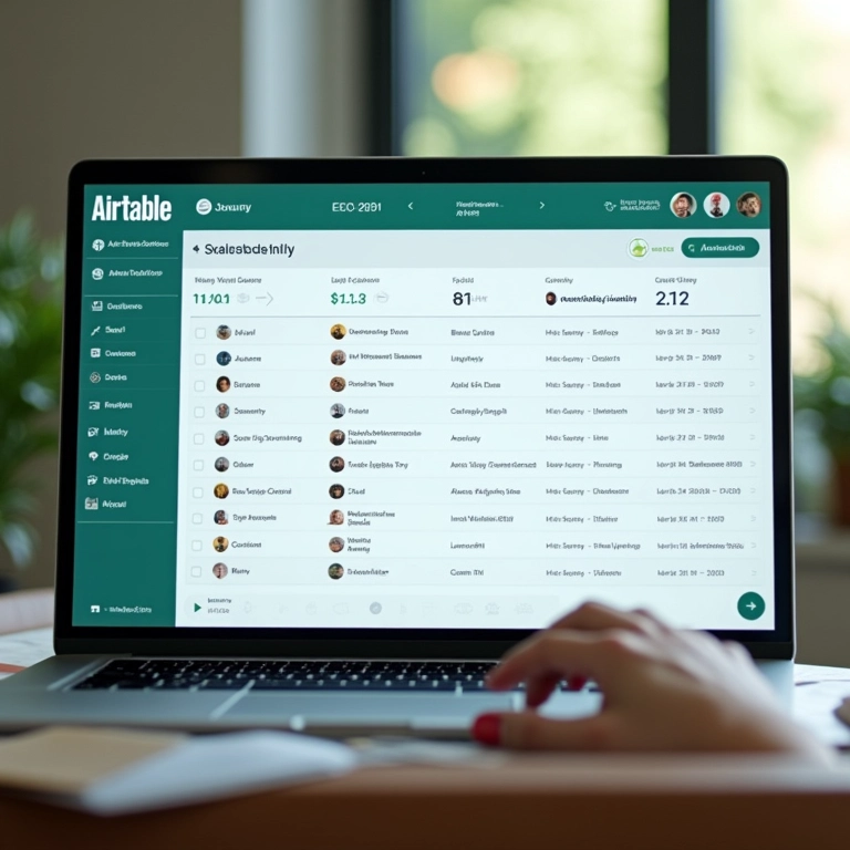 Configuração de automação no Airtable conectando diversos aplicativos.