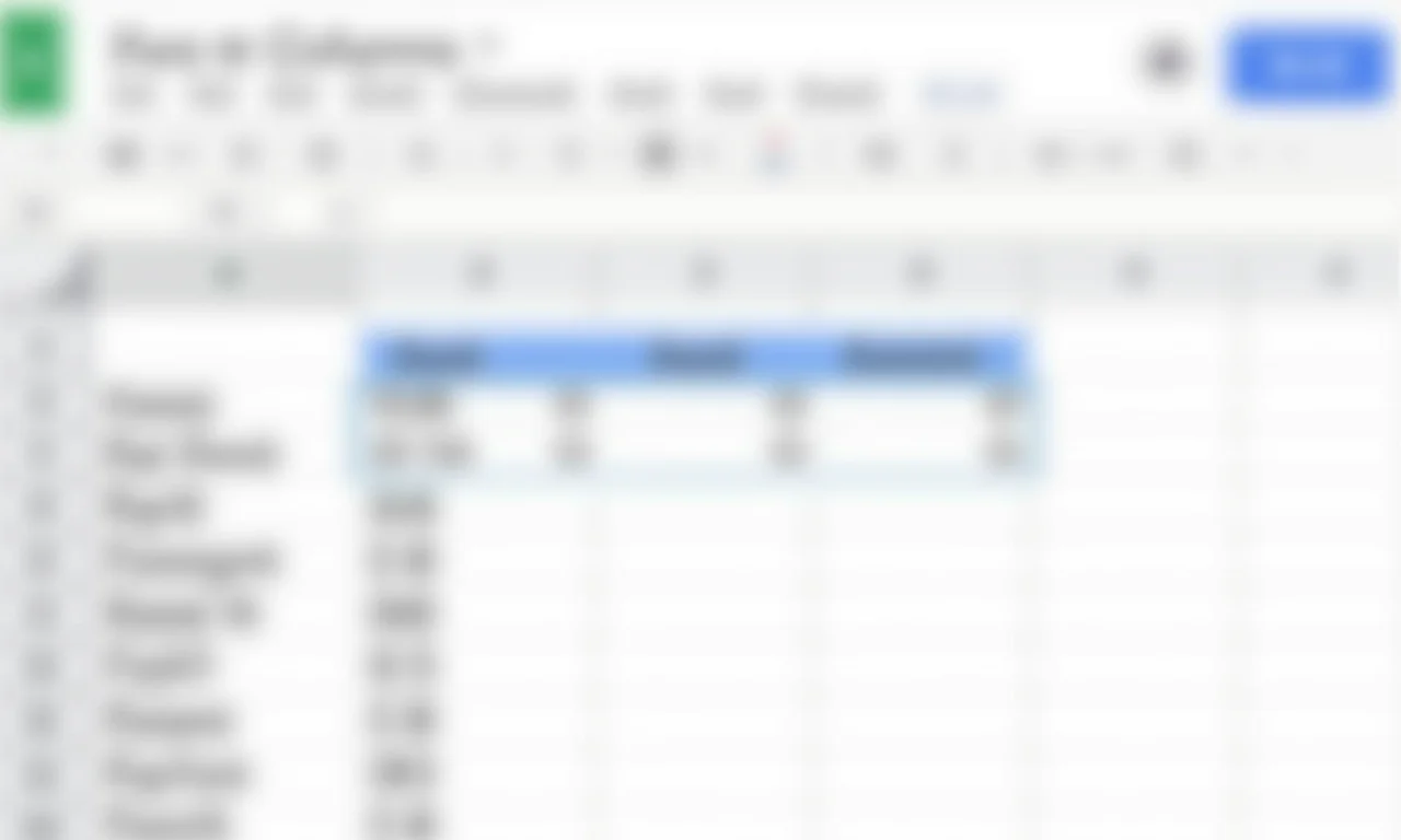 Criando colunas personalizadas no Google Sheets.