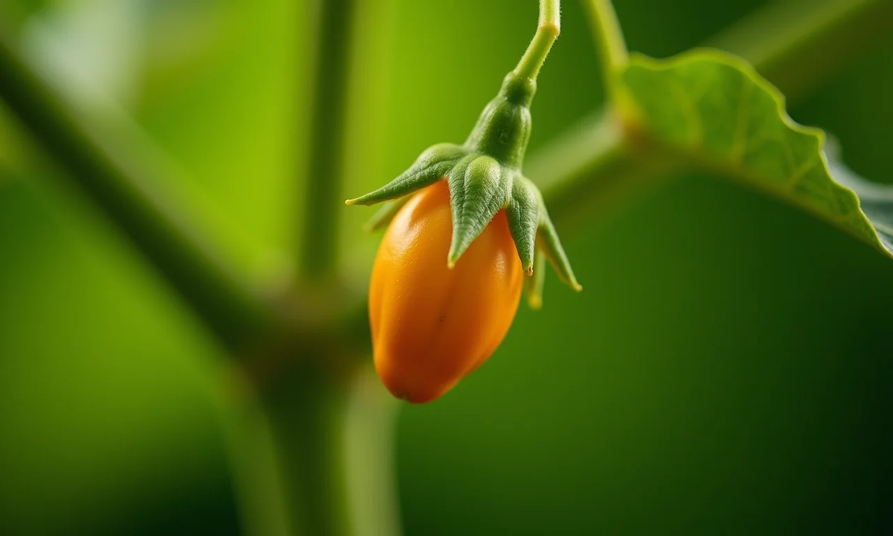 Detalhe da flor de mamão fêmea, mostrando a ausência de estames.