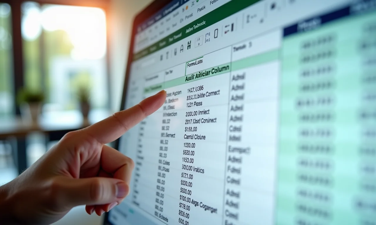 Detalhe de uma coluna auxiliar sendo criada em uma planilha para otimizar a função PROCV.
