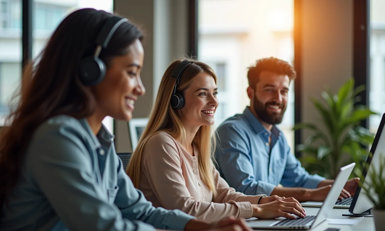 Equipe de atendimento ao cliente usando o Social Listening