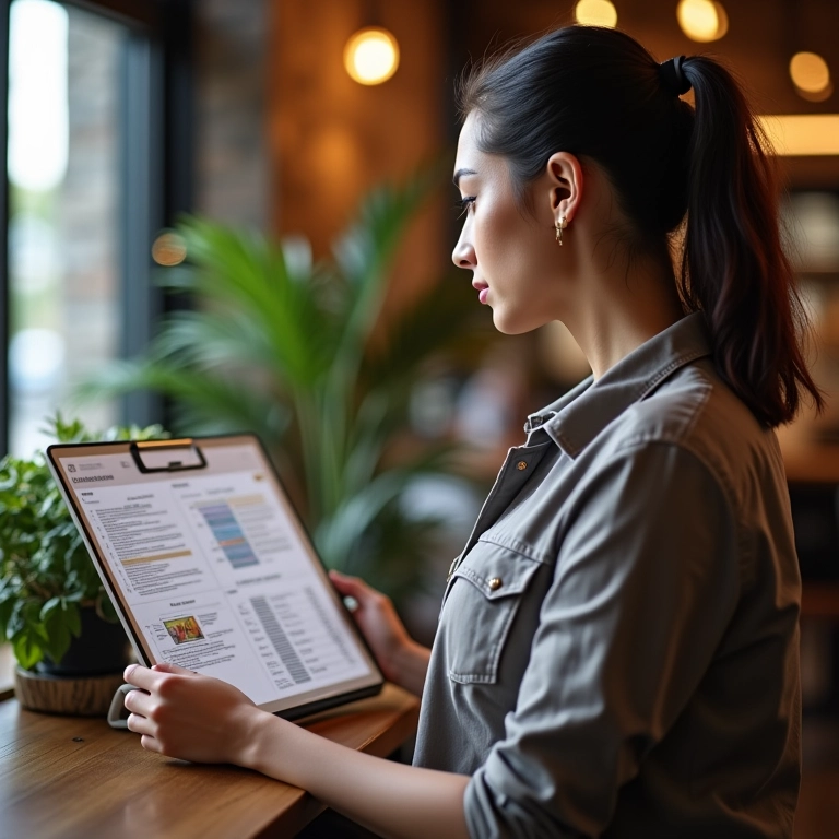 Executiva analisando mapa de jornada do cliente personalizado por IA.