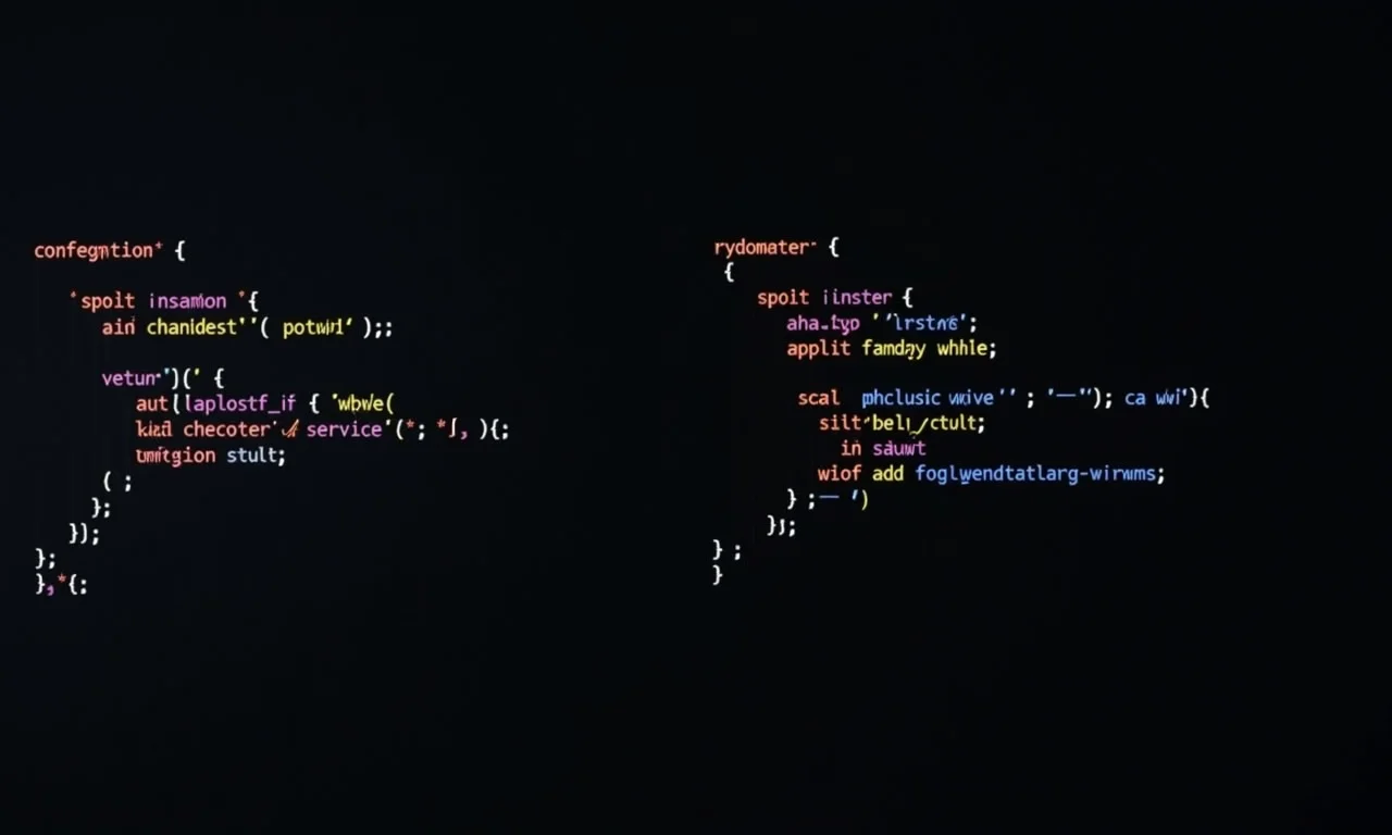 Exemplos de código 'split' e 'inverter' lado a lado com explicações.