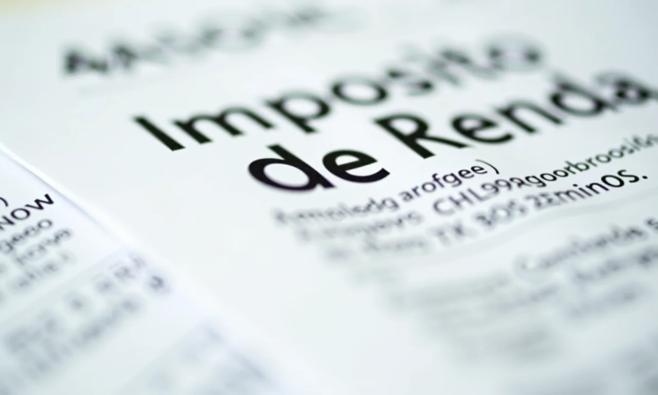 Formulário do Imposto de Renda com destaque.