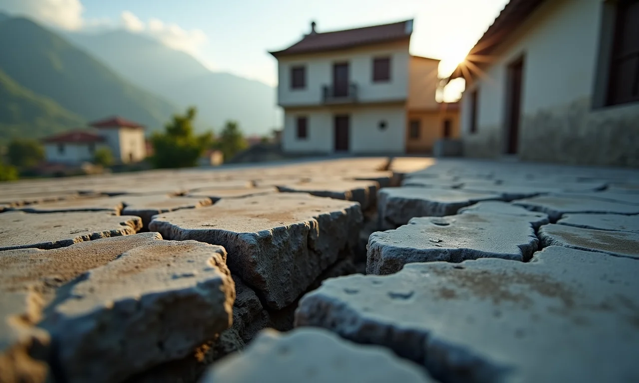 Fundação rachada de um edifício, simbolizando o governo falhando em seu papel.