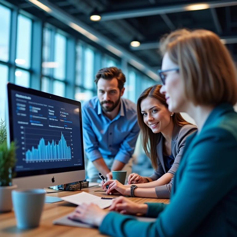 Gráficos mostrando otimização da taxa de conversão de campanhas de redes sociais.