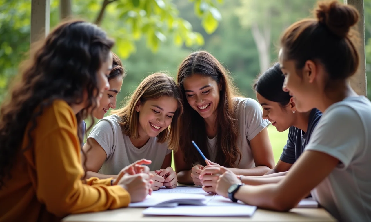 Grupo diverso trabalhando em projeto comunitário, representando valores universais e ética pessoal.