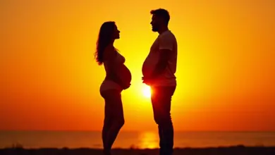 Ilustração conceitual da gravidez feminina e masculina, destacando as diferenças.