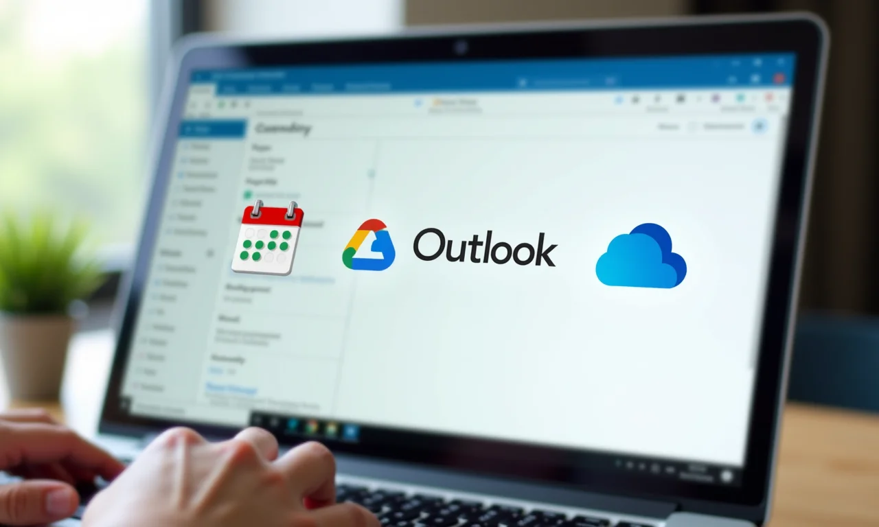 Integração do Calendly com Google Calendar, Outlook e iCloud, mostrando a compatibilidade com diversas plataformas.