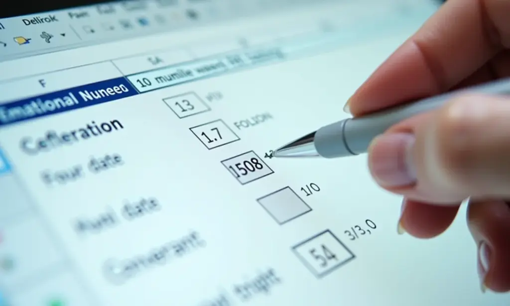 Interface de software com opções de formatação de data e número.