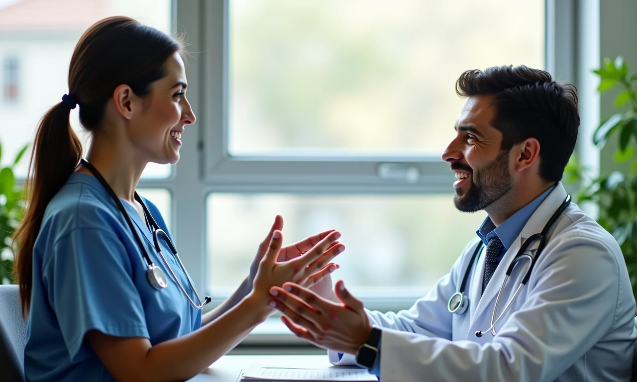 Intérprete de Libras em consulta médica no Brasil.