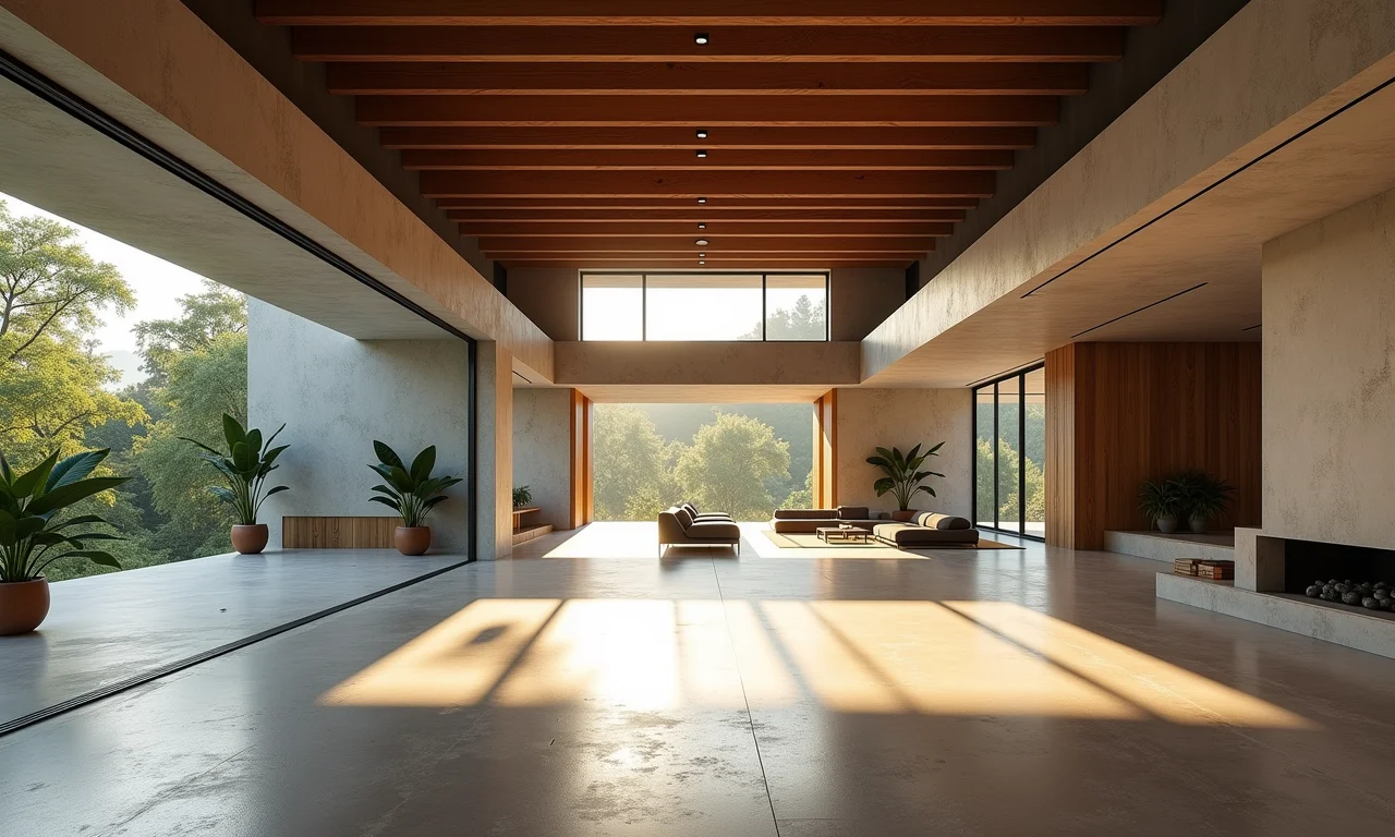 Layout flexível com vigas permitindo amplos espaços abertos.