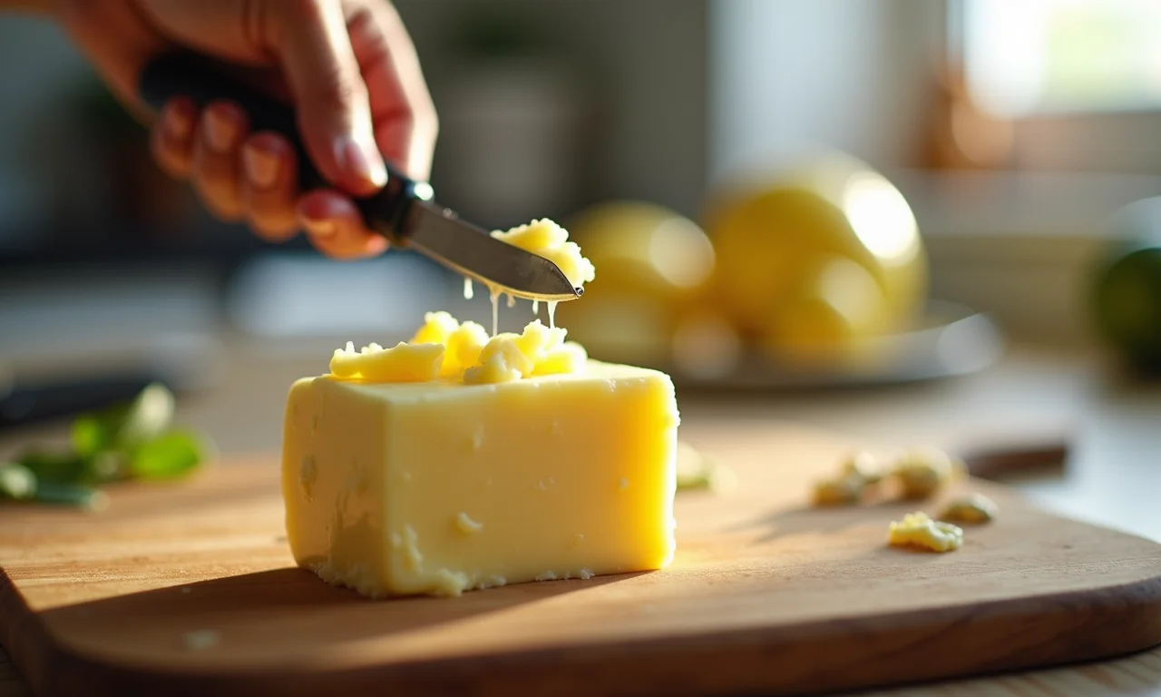Medindo manteiga sem sal para a receita do bem casado.