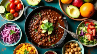 Mesa brasileira farta com opções vegetarianas e veganas.