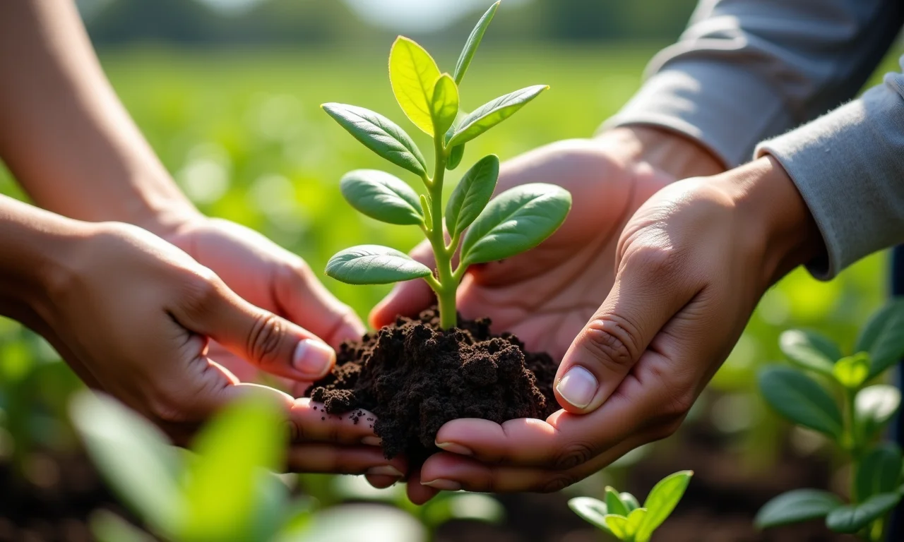 Mudas de jambu sendo selecionadas para plantio.