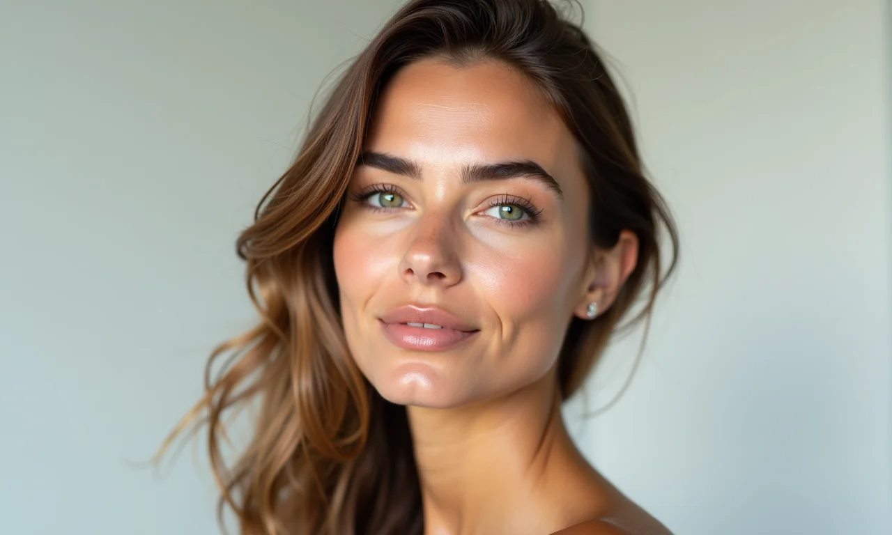 Mulher com cabelo levemente ondulado mostrando o efeito de leve alisamento do botox capilar.