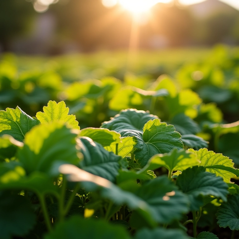 Mulher regando plantas de batata no jardim.