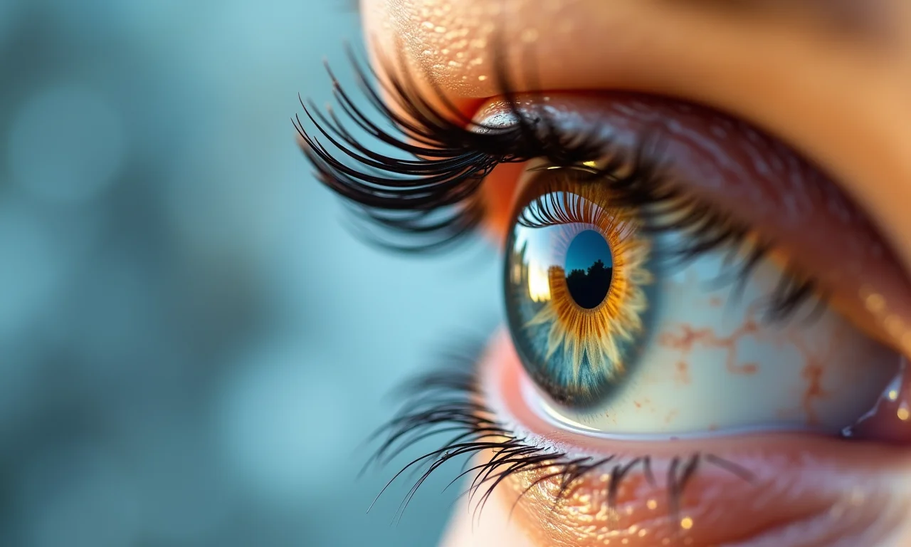 Olho humano percebendo formas 2D se transformando em estruturas 3D complexas.