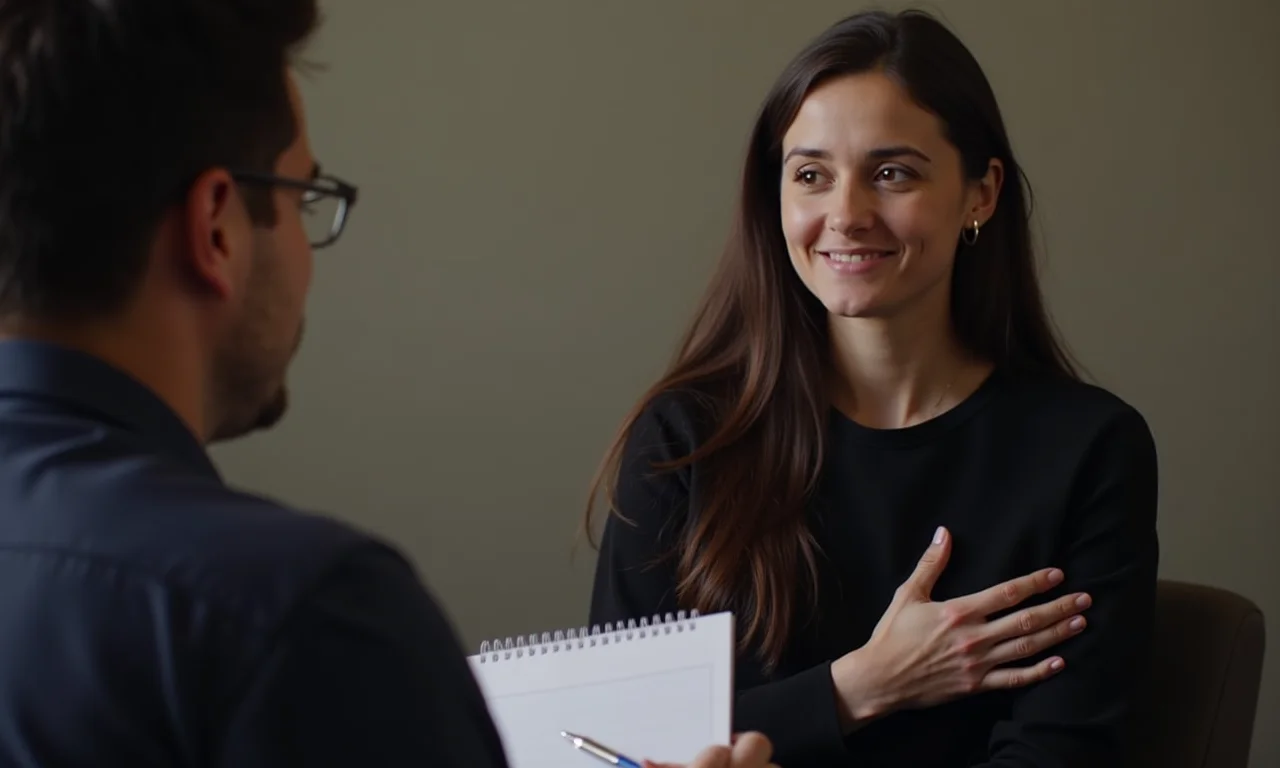 Pessoa conduzindo entrevista em profundidade com participante.
