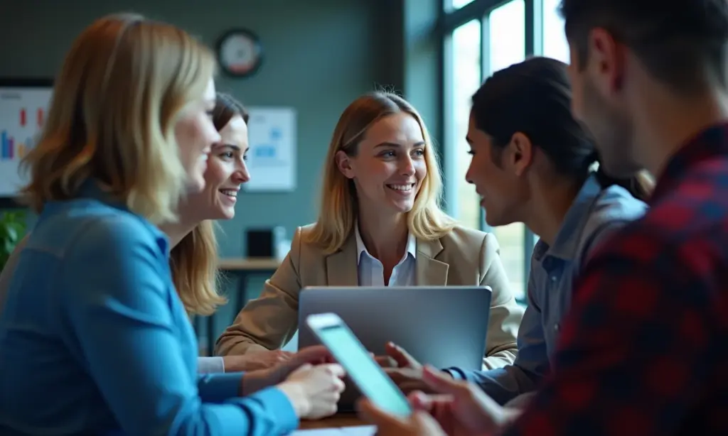 Social Listening Ouça o Que Falam da Sua Marca Online Pessoas analisando dados online de menções de marca positivas