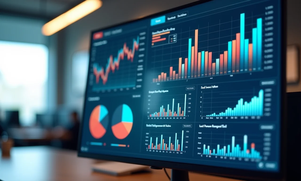Tela exibindo software de análise estatística com gráficos.