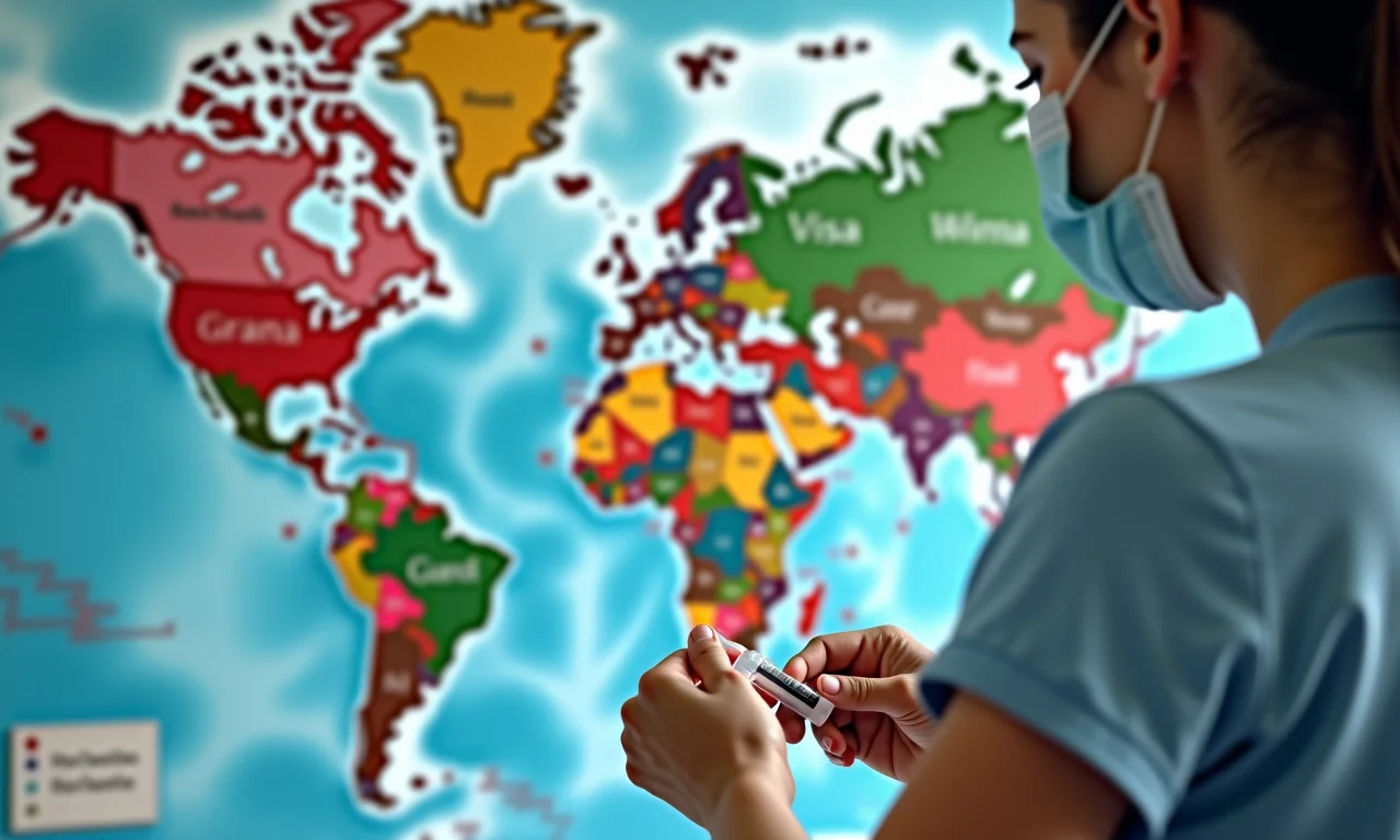 Vacinação e vistos para viagem internacional.