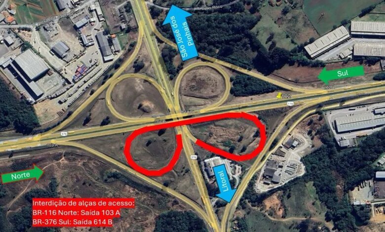 Obras no Contorno Leste fecham dois acessos nesta quinta-feira