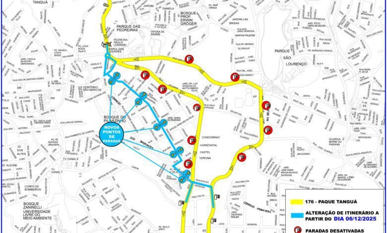 Linha 176 - Parque Tanguá tem itinerário alterado a partir de sábado