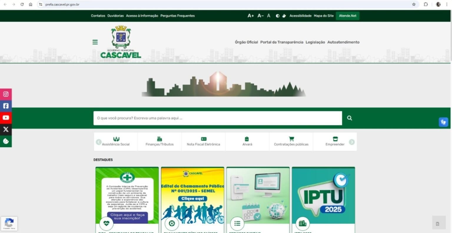 Atenção, cidadão: Portal da Prefeitura de Cascavel muda de endereço - O Paraná